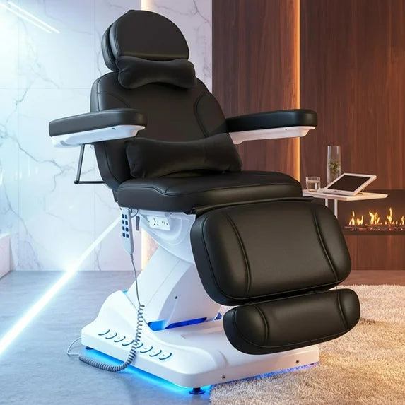 Advwin 4-Motor Electric Massage Table, Dual Control Full Electrical Facial Chair, Professional Beauty Spa Bed for Esthetician, Salon