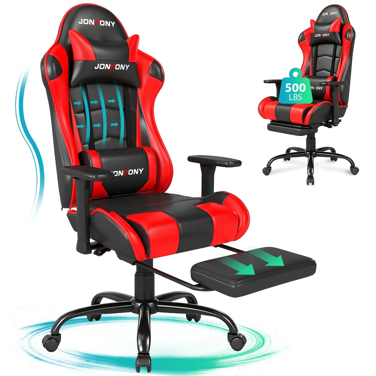 JONPONY Big and Tall 500LBS Gaming Chair