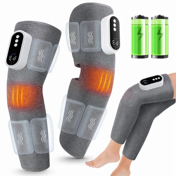 Cordless Calf Thigh Massager with Knee Hot Compress, Leg Massager for Circulation