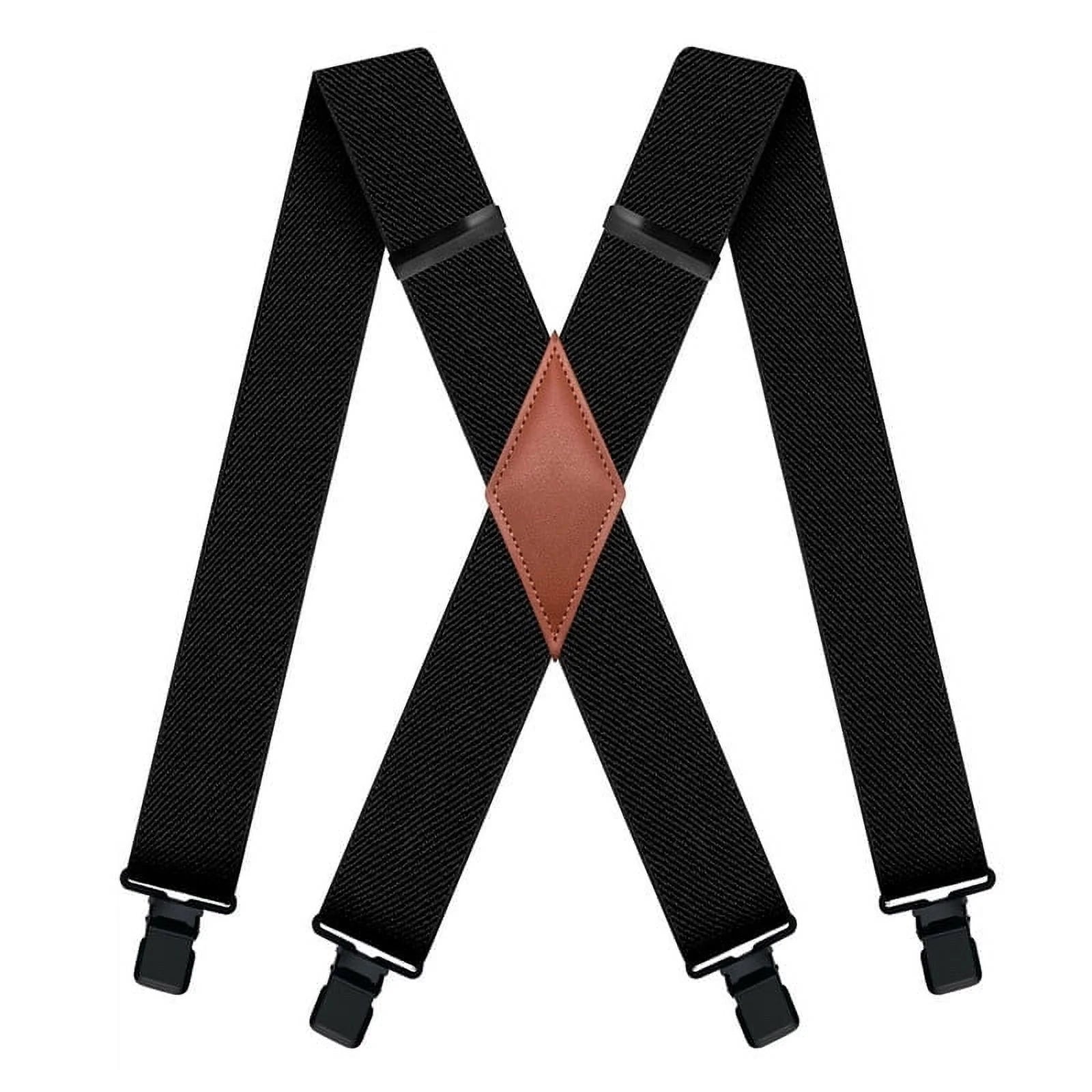 Men's Black Suspenders 2"